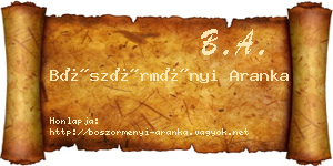 Böszörményi Aranka névjegykártya