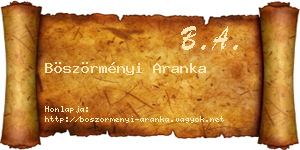 Böszörményi Aranka névjegykártya